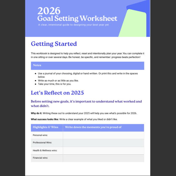 2026 Goal Setting Workbook